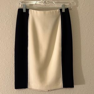 Ann Taylor colorblock pencil skirt in navy and cream